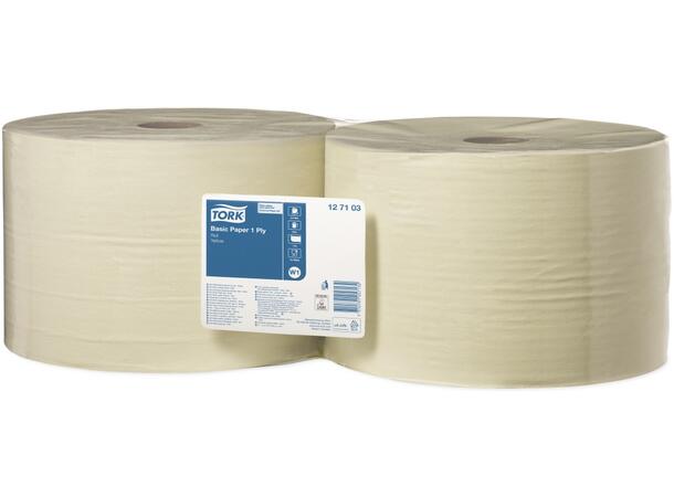 Tørkerull TORK Basic 1L W1 1190m gul (2) Pussepapir standard (2 rl pr pakke) 